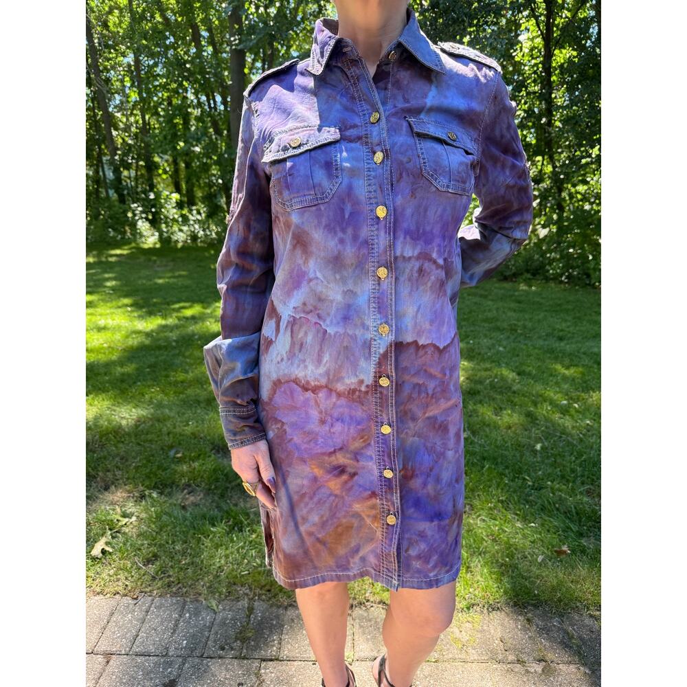 $698 MSRP Tory Burch Purple Tie Dye Dress